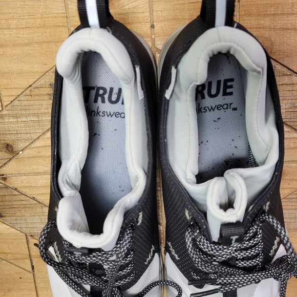 True Linkswear Original 1.2 Mens 15 Golf Shoes White Black Gray Athletic Leather - Picture 10 of 13